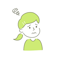 girl, child, kid, anxiety, worry, uneasy, anxious, feel nervous, concern, vector, illustration