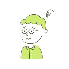 boy, child, kid, anxiety, worry, uneasy, anxious, feel nervous, concern, vector, illustration