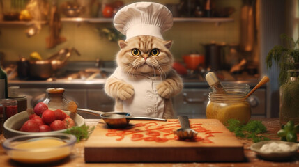 Chef cat. Generative Ai
