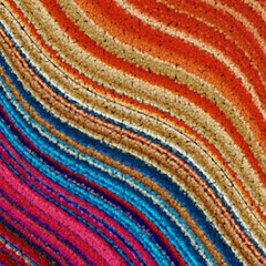 vivid orange and turquoise blue stripes with wave distortion and bead effect