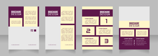 Virtual classes promo blank brochure design. Template set with copy space for text. Premade corporate reports collection. Editable 4 paper pages. Bebas Neue, Lucida Console, Roboto Light fonts used