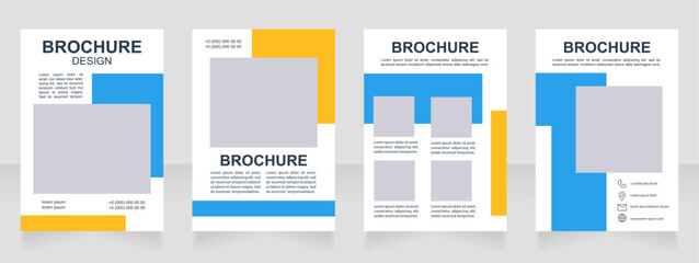 Modernism movement artworks guide blank brochure design. Template set with copy space for text. Premade corporate reports collection. Editable 4 paper pages. Myriad Pro, Arial fonts used
