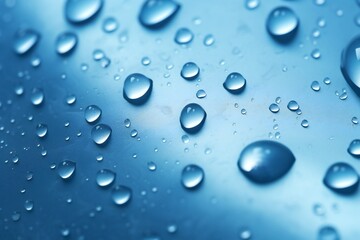 Smooth soft blue dew background with small water droplets Generative AI