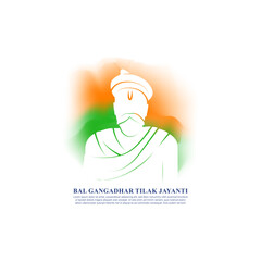 Vector illustration of Bal Gangadhar Tilak Jayanti social media story feed mockup template