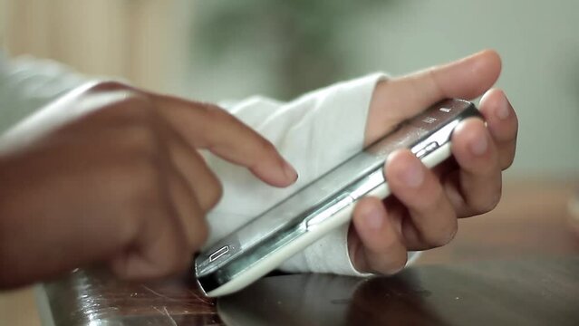 hand with mobile phone shopping online stock video