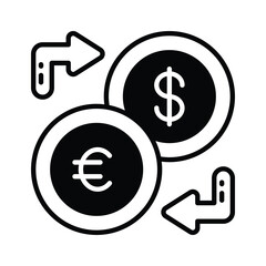 A skillfully crafted vector of currency exchange in trendy style, unique money exchange icon