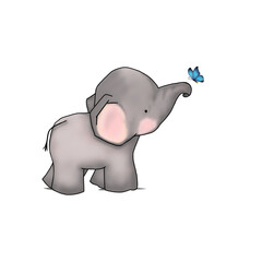 elephant with butterfly 