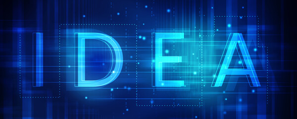2D illustration Idea against abstract technology background