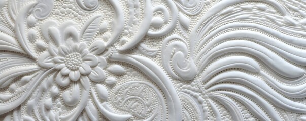 Stitched ornate floral embroidery background Generative AI