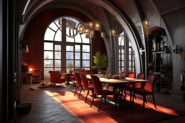 Fototapeta na wymiar Details of a Sophisticated Loft Living Room with a Contemporary Design