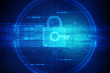 2D illustration key and lock
