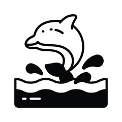 Check this creatively designed icon of dolphin in modern style,