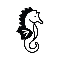 Customizable vector of seahorse in trendy style, Hippocampus marine fish icon