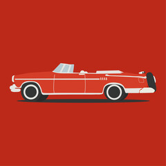 retro red car convertible