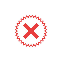Obraz premium Cross Sign Cancel Denial Icon Vector