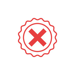 Cross Sign Cancel Denial Icon Vector