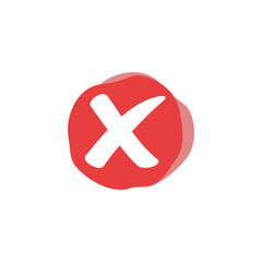 Obraz premium Cross Sign Cancel Denial Icon Vector