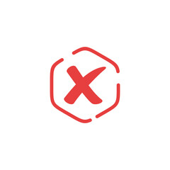 Cross Sign Cancel Denial Icon Vector