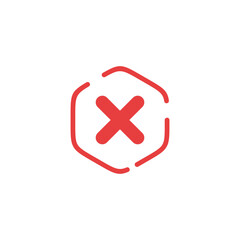 Obraz premium Cross Sign Cancel Denial Icon Vector