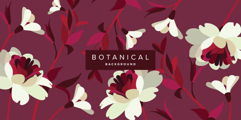 Minimalist Colorful Botanical Flower Background
