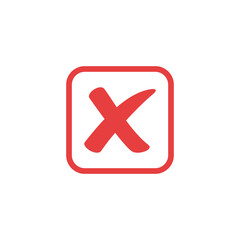 Obraz premium Cross Sign Cancel Denial Icon Vector
