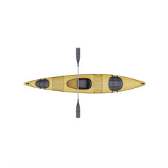 yellow color Canoe or kayak