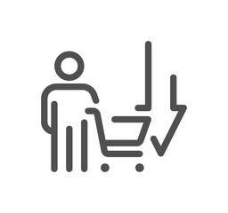 Shop management related icon outline and linear symbol.