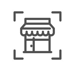 Shop management related icon outline and linear symbol.