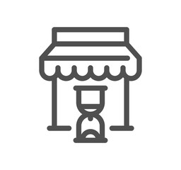 Shop management related icon outline and linear symbol.