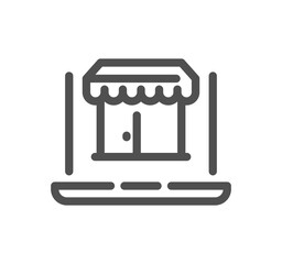 Shop management related icon outline and linear symbol.