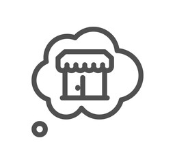Shop management related icon outline and linear symbol.