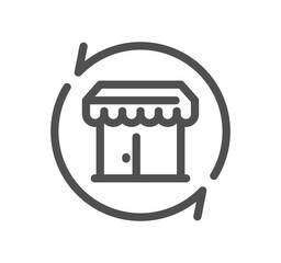 Shop management related icon outline and linear symbol.