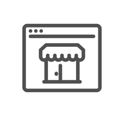 Shop management related icon outline and linear symbol.