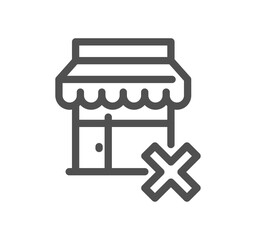 Shop management related icon outline and linear symbol.