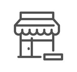 Shop management related icon outline and linear symbol.