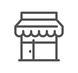 Shop management related icon outline and linear symbol.