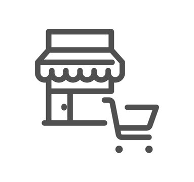 Shop management related icon outline and linear symbol.