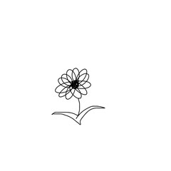 black and white flower