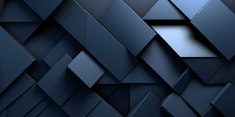 Geometric Noir: A 3D Journey through Dark Indigo Abstractions