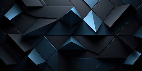 Geometric Noir: A 3D Journey through Dark Indigo Abstractions