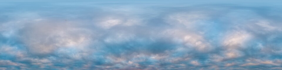 Dramatic overcast sky panorama with dark gloomy Cumulonimbus clouds. HDR 360 seamless spherical panorama. Sky dome in 3D, sky replacement for aerial drone panoramas. Climate and weather change.