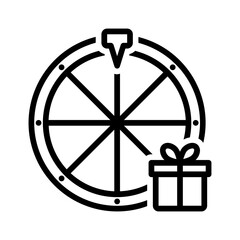 Black line icon for Fortunately