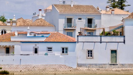 Fototapeta na wymiar The whitewashed houses of Tavira, Algarve, Portugal