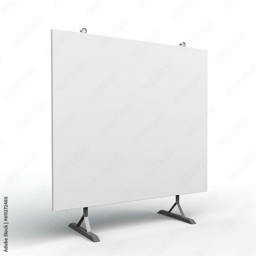 Poster blank white presentation signboard on white background generative ai