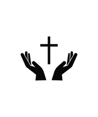 hand holding cross icon, vector best flat icon.