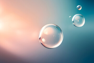 Four bubbles with a gradient background