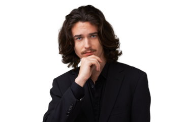 Man, portrait and modern fashion with confidence and suit isolated on a transparent, png background. Formal blazer, attractive and male person with hip clothing of a model with professional style