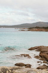 Close up Rocks at Bay of Fires near Suicide Beach via the Gardens Road, in Tasmania, North East Tasmania, Australia