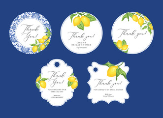 Set of wedding, bridal stickers and labels. Vector