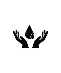 hand holding water drop icon, vector best flat icon.